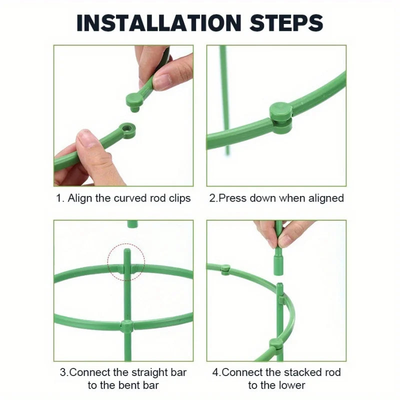 30/60/90pcs Adjustable 5/10/15 Tier Plastic Plant Support Rings - Stac ...